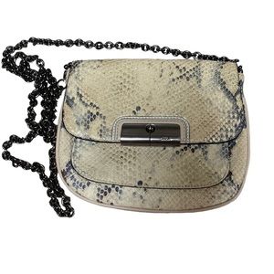 embossed python coach chain crossbody